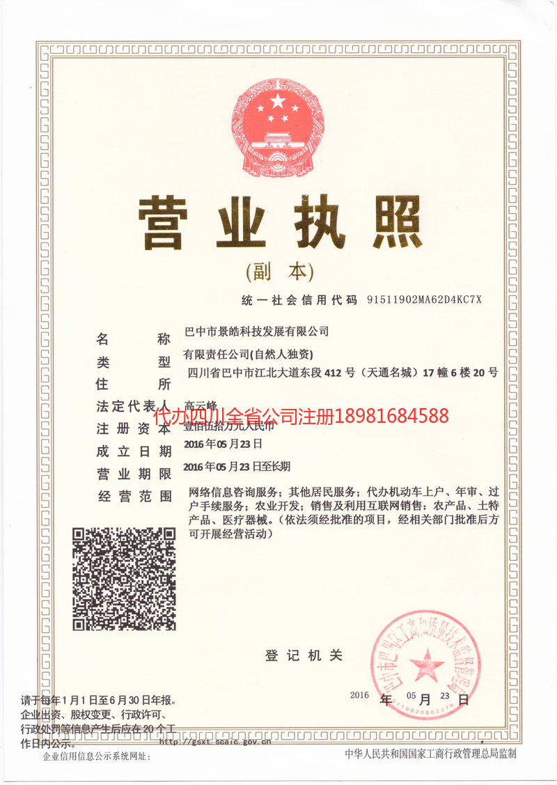 大关大关景皓科技发展有限公司