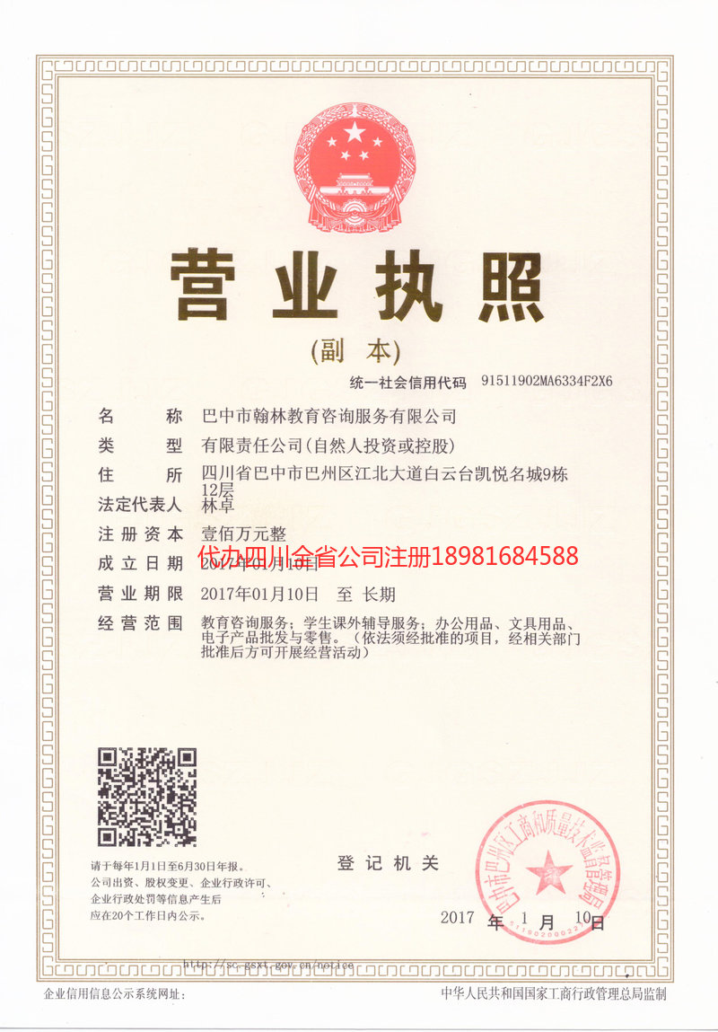 大关大关翰林教育咨询服务有限公司